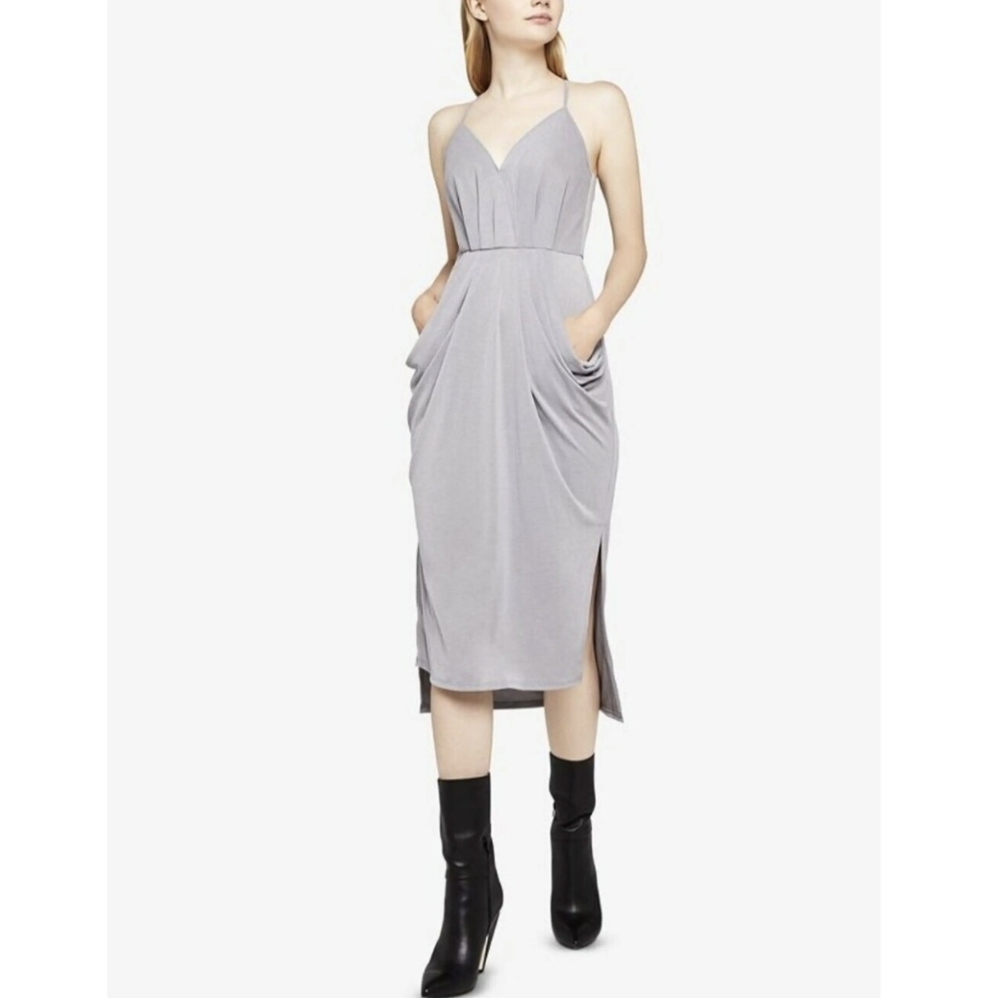 BCBGeneration Della light gray midi dress size S